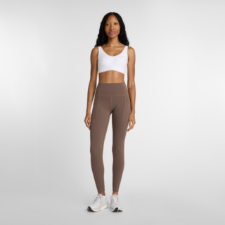 New Balance Sleek Pocket High Rise Legging 27 Inch Gr. L Braun Damen