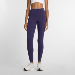 New Balance Sleek Pocket High Rise Legging 27 Inch Gr. L Lila Damen
