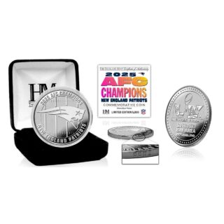 New England Patriots 2025 AFC Champ Coin (39mm) Münze silber