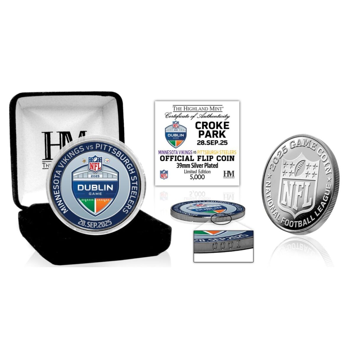 NFL Dublin Game 2025 Official Flip Coin (39mm) Münze