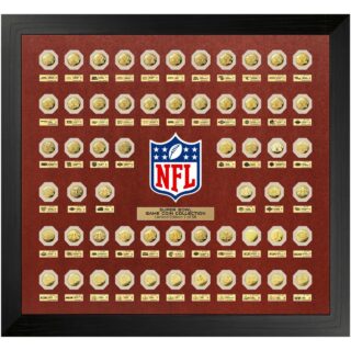 NFL Gold Super Bowl 59x Flip Coin Bild Rahmen Set 90x100cm