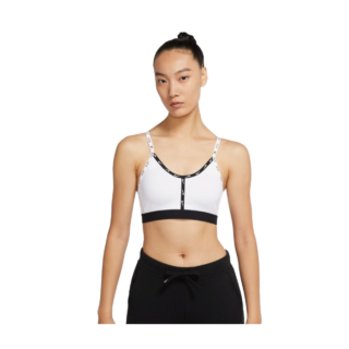 Nike Dri-FIT Indy Logo Sport-BH, Weiß, Gr. XL – Feuchtigkeitsableitend & bequem für optimale Laufleistung