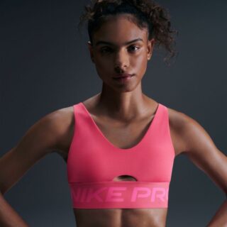 Nike Pro Indy Plunge Bra Bold Streifen XL Pink - Bequemer Sport-BH für Frauen, ideal für das Laufen und Training