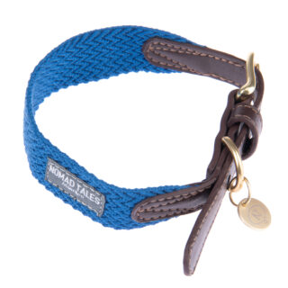 Nomad Tales Bloom Halsband, sapphire - Größe S: 36 - 40 cm Halsumfang, 25 mm breit