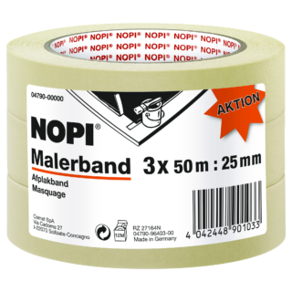 Nopi Malerkrepp 3er-Pack 50 m braun