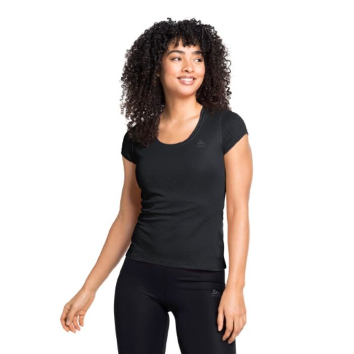 Odlo Damen T-Shirt Top Crew Neck Kurzarm Gr. M Schwarz – Ideal für aktive Freizeit und Sportarten