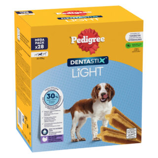 Pedigree Dentastix Light: Zahnpflege Snack für mittelgroße Hunde (10 - 25 kg) - Multipack (168 Stück)