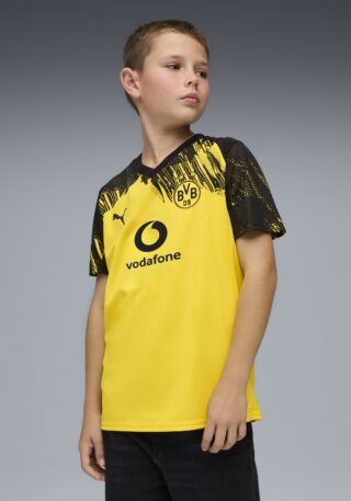 PUMA Fußballtrikot "BVB HOME JERSEY REPLICA JR WITH SPONSOR" für Fußball, aus Polyester, ohne Kapuze, sportlicher Stil