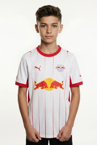 PUMA Fußballtrikot "RBL HOME JERSEY REPLICA JR" für Jugendliche, mit Print-Applikationen, atmungsaktiv, Kurzarm
