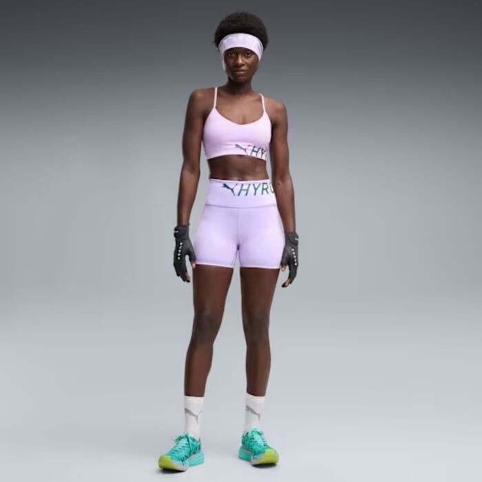 PUMA Pwrmode 4 Inch Short Tights Gr. L Lila Damen