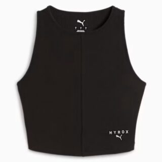 PUMA Rib Crop Tank HYROX Gr. L Schwarz Damen