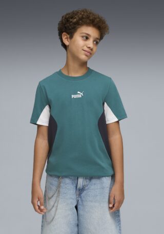 PUMA T-Shirt "ESS BLOCK TEE B" Kurzarm, Rundhalsausschnitt, ohne Kapuze