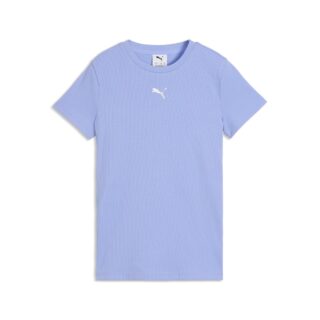 PUMA T-Shirt "ESS ELEVATED RIB SLIM TEE G" Kurzarm, für Jugendliche, Rundhalsausschnitt