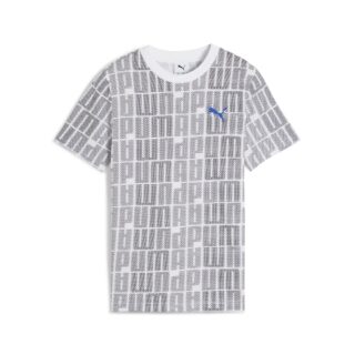 PUMA T-Shirt "ESS LOGO LAB AOP TEE B" Regular Fit, Rundhalsausschnitt, Kurzarmdesign, für Jugendliche