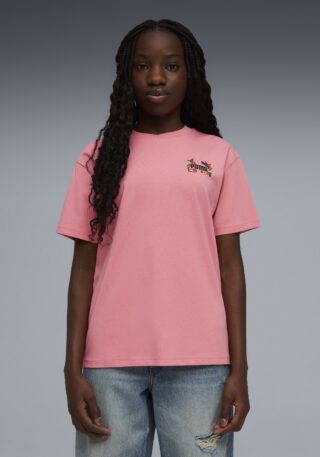 PUMA T-Shirt "MID90S RELAXED GRAPHIC TEE G" für Jugendliche, Kurzarm, sportlicher Stil, aus Baumwolle