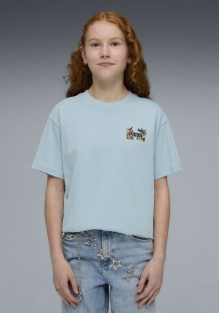 PUMA T-Shirt "MID90S RELAXED GRAPHIC TEE G" für Jugendliche, Kurzarm, sportlicher Stil, aus Baumwolle
