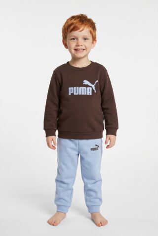 PUMA Trainingsanzug "MINICATS ESS CREW SET FL INTEREST INF" 2 zweiteiliges Set, Langarm-Oberteil, mit Logodruck, bedruckte Optik