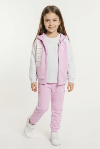 PUMA Trainingsanzug "MINICATS TEE HOODED FZ AND PANTS SET TR INF" 2 für Babys, mit Kapuze, im Colour-Blocking-Design