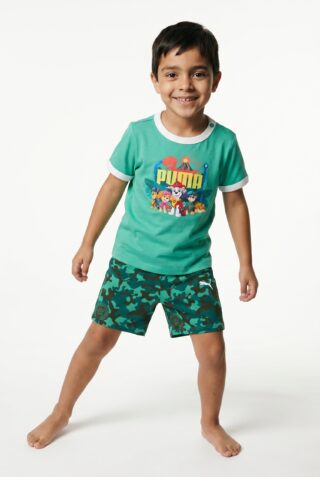 PUMA Trainingsanzug "X PAW PATROL MINICATS TEE AND SHORTS SET INF" 2 zweiteiliges Set, Regular Fit, ohne Kapuze