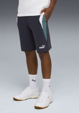 PUMA Trainingsshorts "ESS BLOCK SHORTS TR B" aus Baumwollmischung, mit Eingrifftaschen, Regular Fit