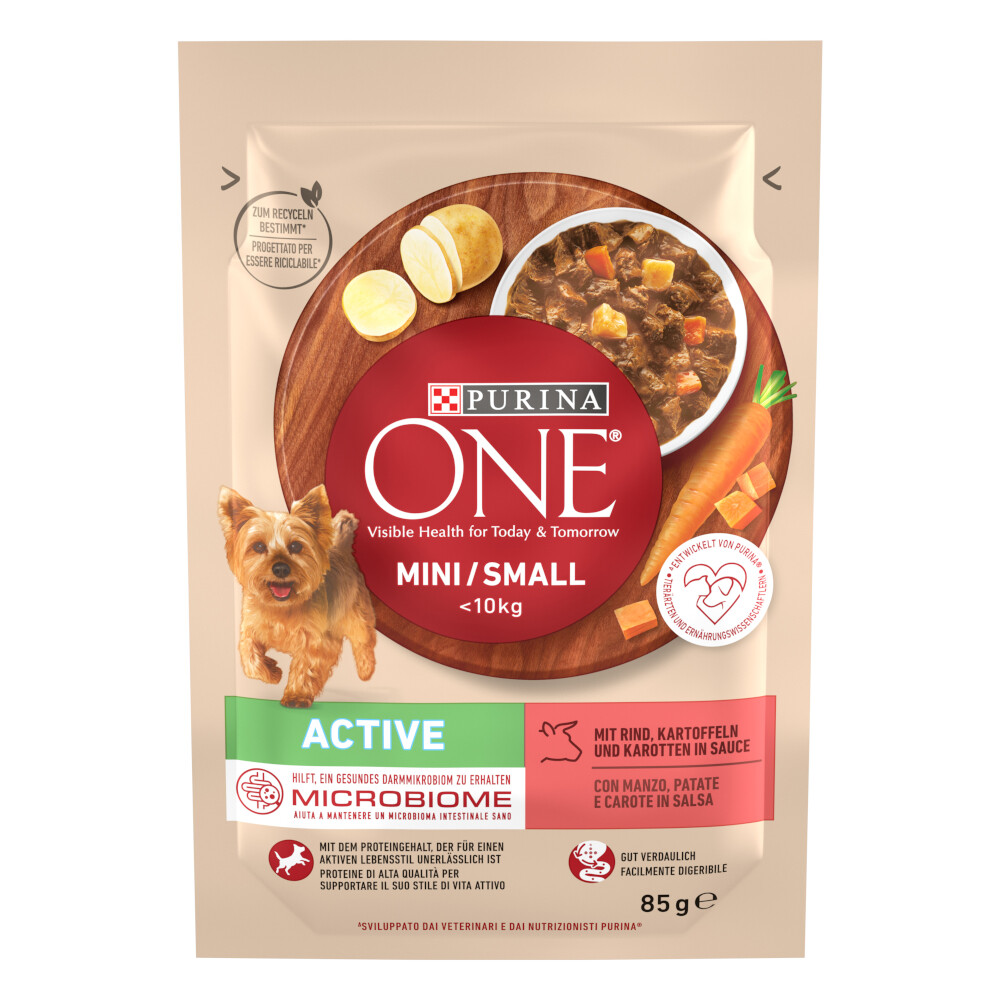 Purina ONE Mini Active Rind & Karotten - 26 x 85 g