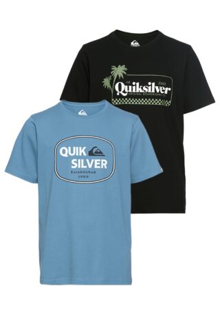 Quiksilver T-Shirt "JUST FRAMED ROCKELIA SHORT SLEEVE PK YTH" 2 Stk. für Kinder, Kurzarm-Design, 2er-Pack, aus Baumwolle