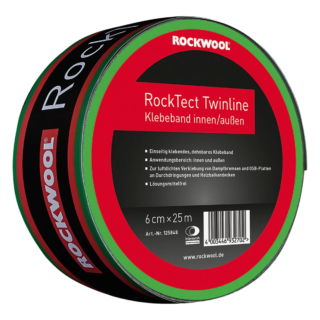 Rockwool Folienklebeband 'Rocktect Twinline' 6 cm x 25 m dehnbar, innen/außen