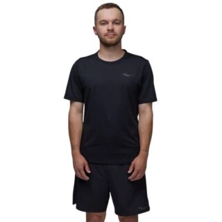 Saucony Elite SS Tee Gr. L Schwarz Herren