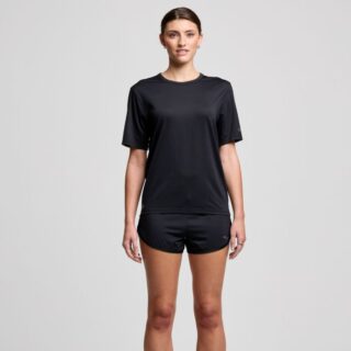 Saucony Stopwatch SS Laufshirt Herren, leicht und atmungsaktiv, schwarz – optimaler Komfort & Performance beim Laufen
