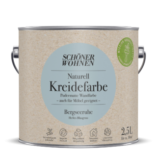 Schöner Wohnen Farbe Naturell Kreidefarbe 'Bergseeruhe' blaugrau matt 2,5 l