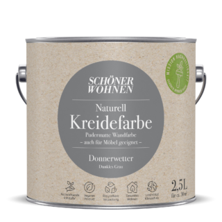 Schöner Wohnen Farbe Naturell Kreidefarbe 'Donnerwetter' dunkelgrau matt 2,5 l
