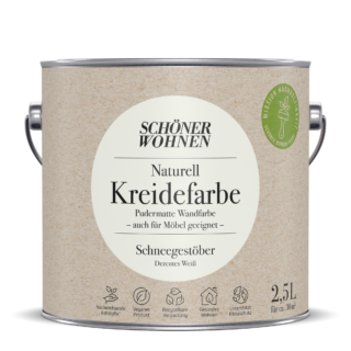Schöner Wohnen Farbe Naturell Kreidefarbe 'Schneegestöber' weiß matt 2,5 l