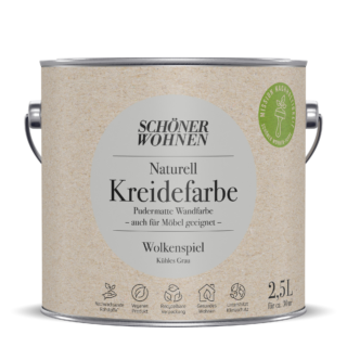 Schöner Wohnen Farbe Naturell Kreidefarbe 'Wolkenspiel' grau matt 2,5 l