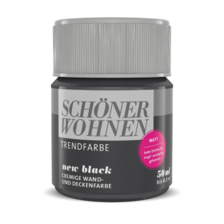 Schöner Wohnen Farbe Trendfarbe 'New Black' schwarz matt 50 ml