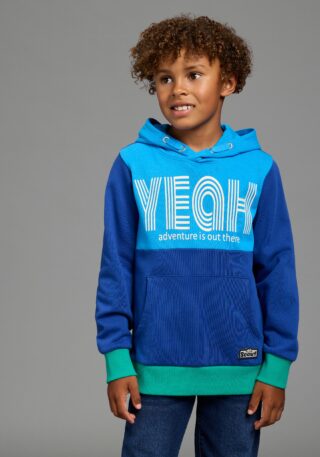 Scout Kapuzensweatshirt "Hoodie in colorblocking Design und Print - NEU von SCOUT", Colorblocking-Sweatshirt mit Kapuze und großem Druck, Basic-Passform