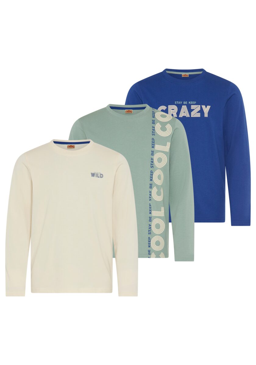 Scout Langarmshirt "3er Packung Shirt mit coolen SprĂźche-Prints - NEU von SCOUT" Packung, 3, 3 Langarmshirts mit coolen Drucken: STAY COOL, STAY WILD, STAY CRAZY