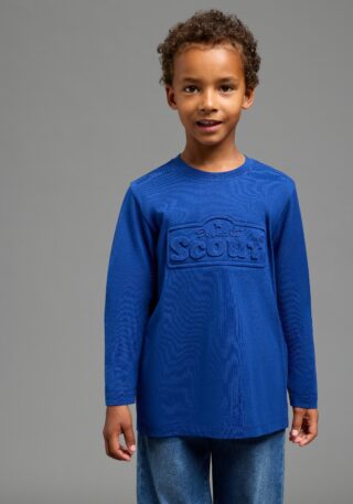 Scout Langarmshirt "SCOUT Prägedruck, Logoprint" Shirt mit coolem SCOUT 3D-Druck