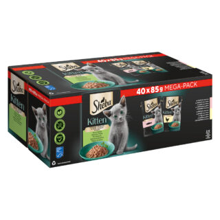 Sheba Portionsbeutel Multipack Kitten Feine Vielfalt in Sauce - Lachs/Huhn - 40 x 85 g