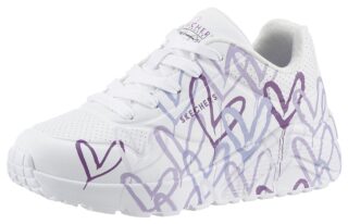 Skechers Sneaker "UNO LITE - SPREAD THE WORLD", Schnürschuh mit süßem herzchen Print, Größenschablone zum Download
