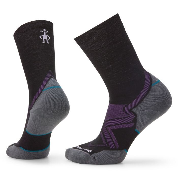 Smartwool Damen Ankle Socken Run Targeted Cushion Gr. L - Schwarz/Lila, optimaler Komfort