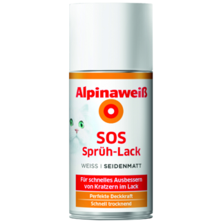 SOS-Sprühlack 'Alpinaweiß' seidenmatt 150 ml