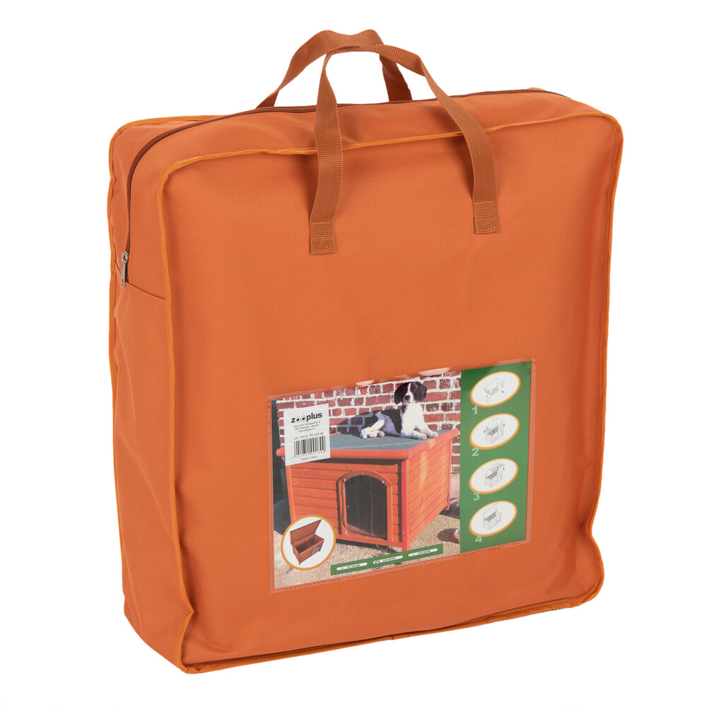 Spar-Komplettset: Hundehütte Woody Flachdach mit Isolierung - Größe M: B 104 x T 66 x H 70 cm