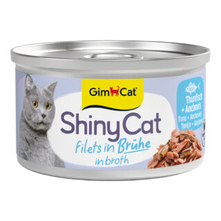 Sparpaket GimCat ShinyCat Filet in Brühe 24 x 70 g - Thunfisch