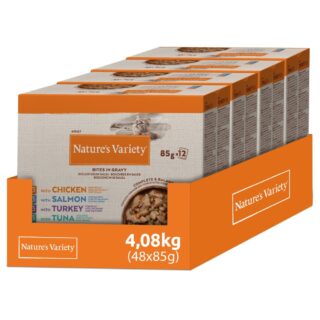 Sparpaket Nature's Variety Bites in Soße 48 x 85 g - Fisch-Auswahl (2 Sorten)
