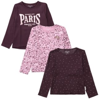 STACCATO Langarmshirt Packung, 3 Baumwolle mit Elasthan, gemustert, mit Prints