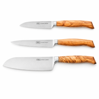 Suhl Ergo Line Messerset 3-tlg. Griff Olivenholz Solingen