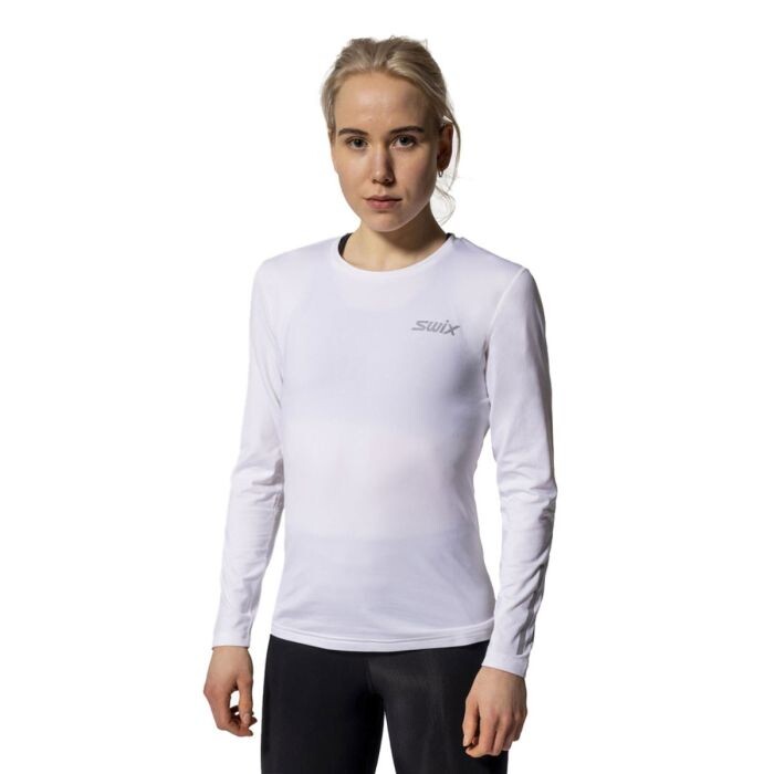Swix Pace NTS Damen Longsleeve Baselayer, Weiß, Gr. L – Ideal für Lauftraining und Sport bei kaltem Wetter
