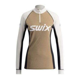 Swix RaceX Classic Damen Halbzip-Tröja - Braun, ideal für Langlauf und aktive Outdoor-Aktivitäten