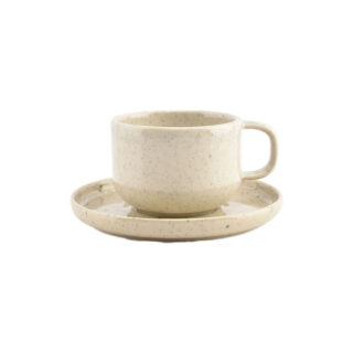 Tasse mit Untertass Salt&Pepper Blush Vanille, 220 ml