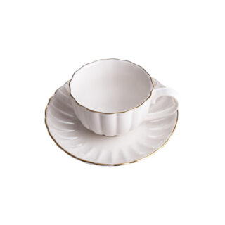 Tasse mit Untertasse Homla MELIDA White, 200 ml